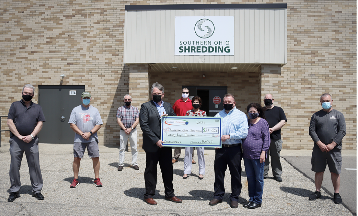 Featured image for “$28,000 Presented to Locally-Owned Shredding Company”